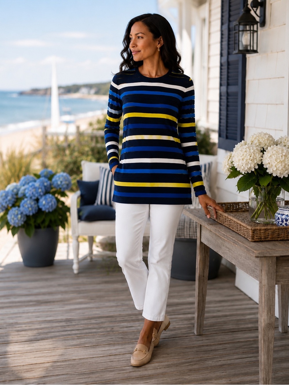 St. John striped Blue, Yellow, & Black with a classic Crew Neck Sweater – Size S - Picture 8 of 8